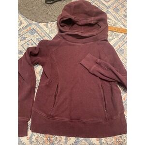Lululemon Scuba Hoodie Pullover Burgundy Maroon Heathered Womens Size 10